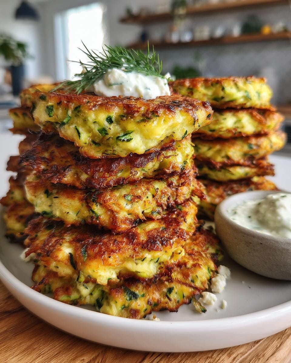 greek zucchini fritters - detail 2